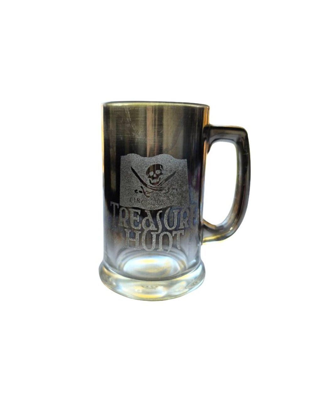 Vintage Circus Circus Reno Treasure Hunt Smoked Glass Beer Mug Pirate Casino